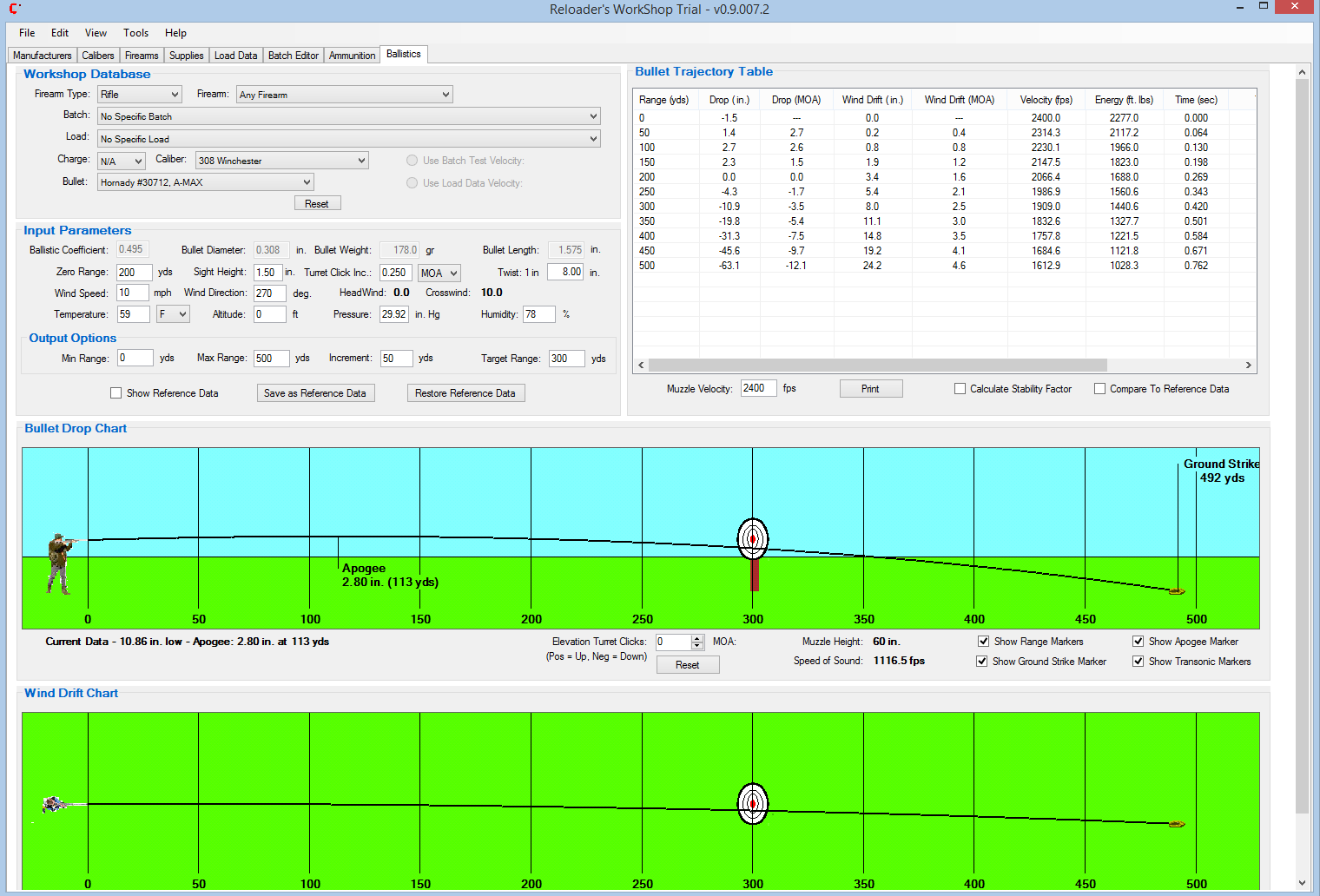 Ballistics Calculator Screen Shot